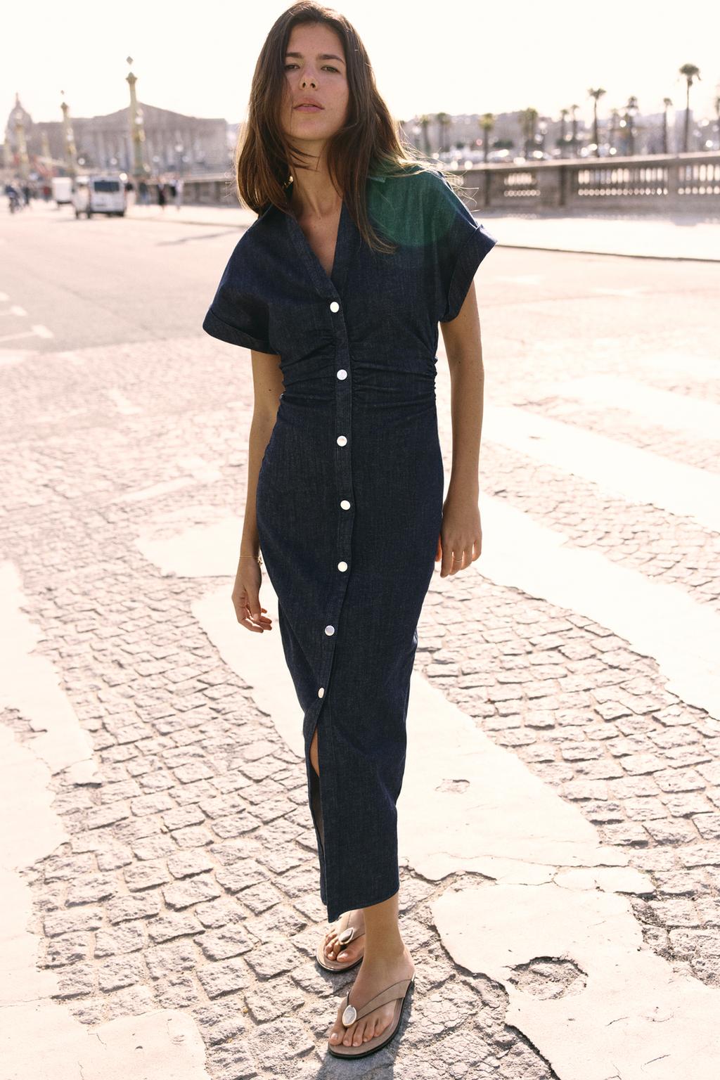 ROBE Z1975 MI-LONGUE EN JEAN