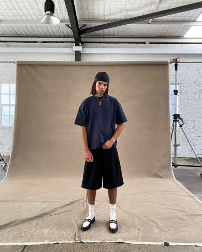 T-SHIRT SIGNATURE BLANK - BLEU MARINE