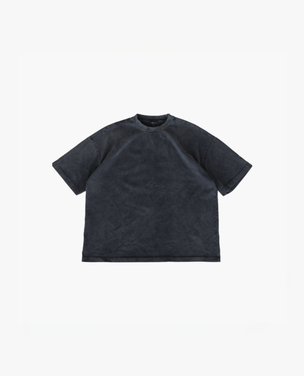 T-SHIRT SIGNATURE BLANK - NOIR DÉLAVÉ
