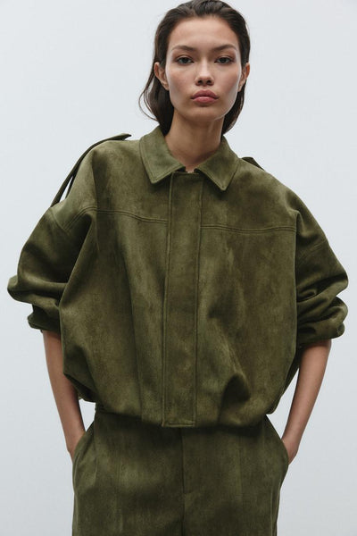 BLOUSON BOMBER EFFET DAIM