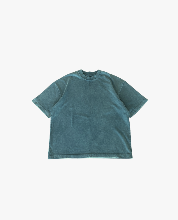 T-SHIRT SIGNATURE BLANK - VERT DÉLAVÉ