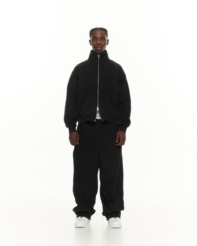 COZY TRACK JACKET - BLACK