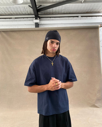 T-SHIRT SIGNATURE BLANK - BLEU MARINE