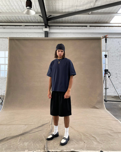 T-SHIRT SIGNATURE BLANK - BLEU MARINE