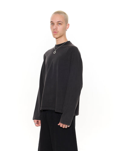 T-SHIRT MANCHES LONGUES - NOIR DÉLAVÉ