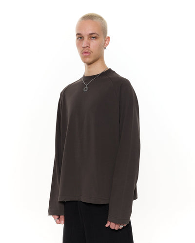 T-SHIRT MANCHES LONGUES - CAFÉ