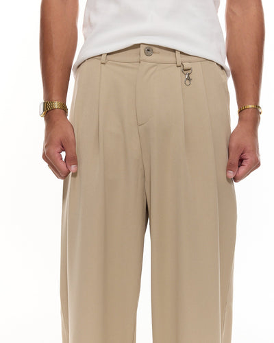 PANTALON À PINCES - SABLE