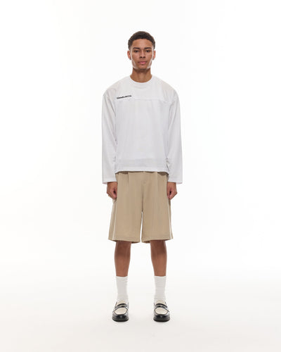 SHORT À PINCE - BEIGE