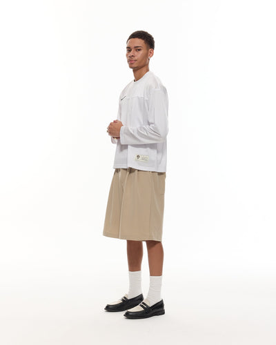 SHORT À PINCE - BEIGE