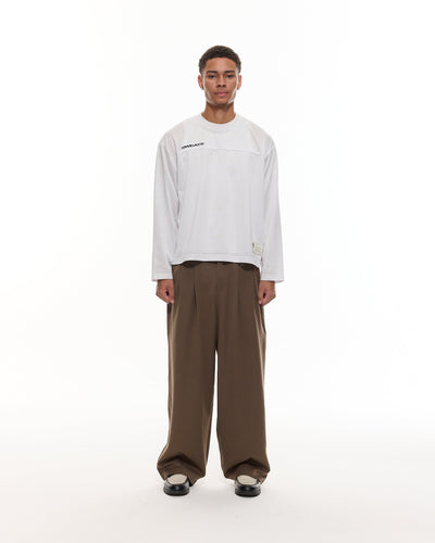 PANTALON À PINCES - MARRON