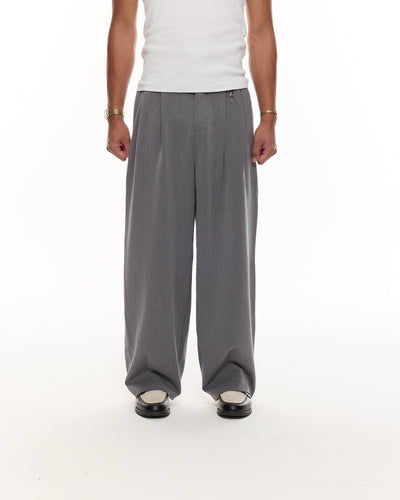 PANTALON À PINCES - GRIS