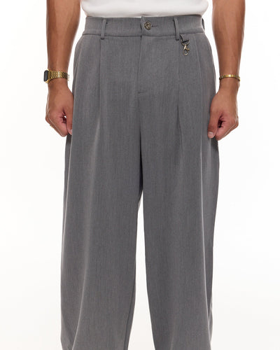 PANTALON À PINCES - GRIS