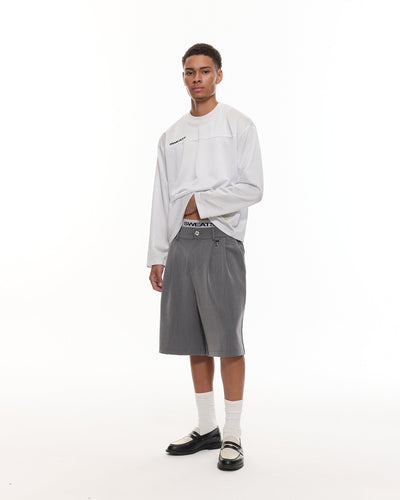 SHORT À PINCE - GRIS