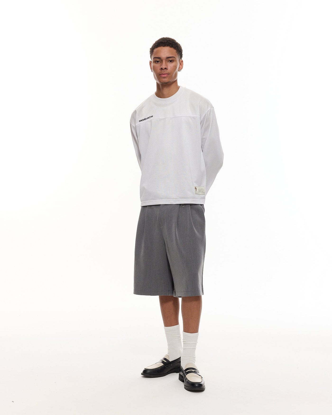 SHORT À PINCE - GRIS