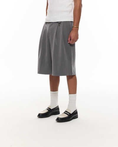 SHORT À PINCE - GRIS