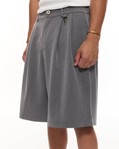 SHORT À PINCE - GRIS