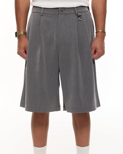 SHORT À PINCE - GRIS