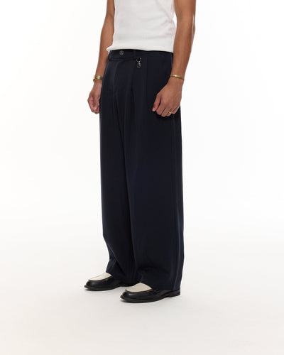 PANTALON À PINCES - BLEU MARINE