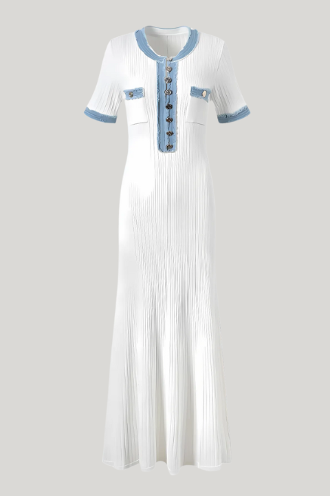 Robe tricotée à boutons dorés - 154876