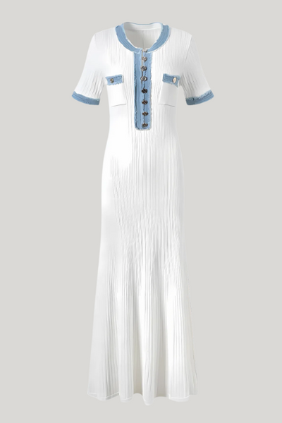 Robe tricotée à boutons dorés - 154876