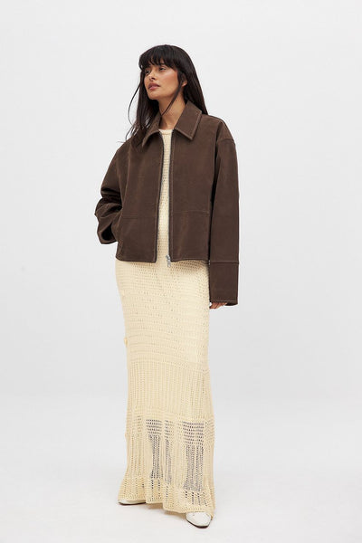 VESTE ZIPPÉ EN FAUX DAIM