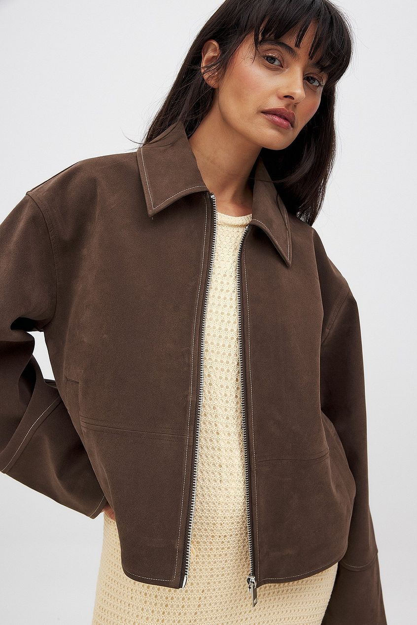 VESTE ZIPPÉ EN FAUX DAIM
