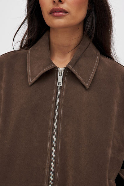 VESTE ZIPPÉ EN FAUX DAIM