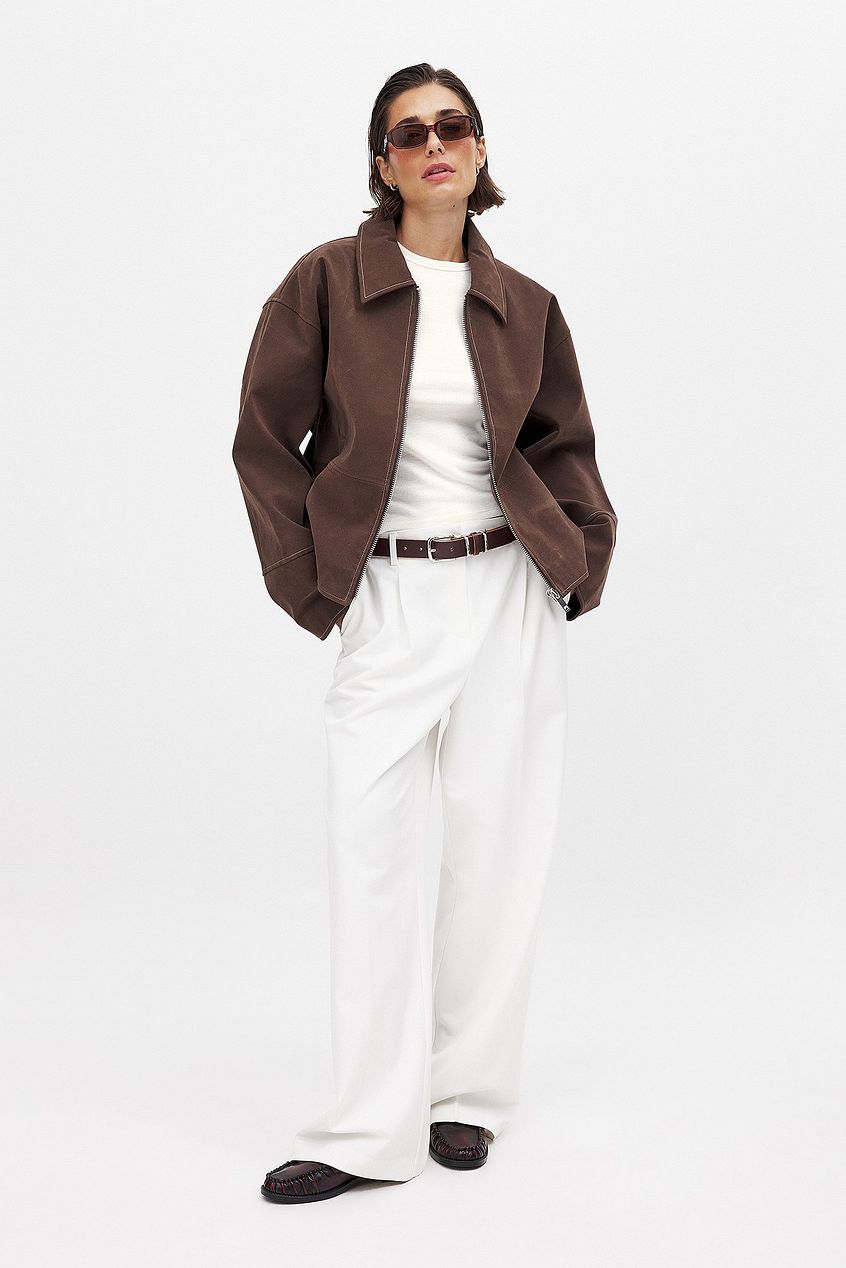 VESTE ZIPPÉ EN FAUX DAIM
