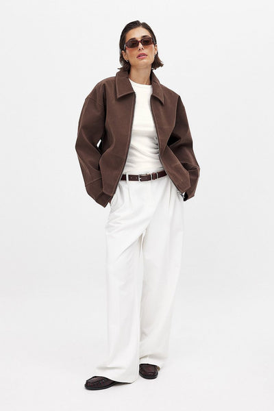 VESTE ZIPPÉ EN FAUX DAIM